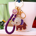 Jeweled Elephant Keychains in Four Colors with Braided Plain and Wrist Loops view 4