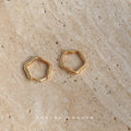 Gold Irregular Wavy Cloud Shape Huggie Hoop Earrings view 3