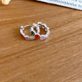 Silver Tone Enamel Hoop Earrings In Four Playful Designs view 7