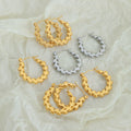 Leaf Laurel Hoop Earrings Gold Or Silver Tone Pair view 3