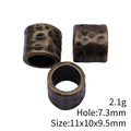 Hammered Large-Hole Tube Bead In Antique Bronze For Jewelry Making view 3