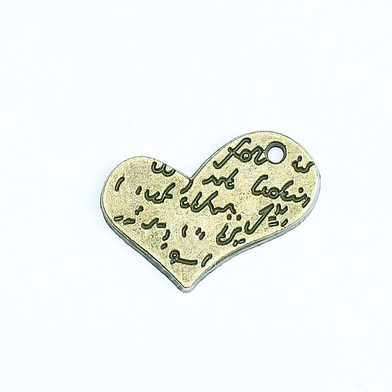 20×17mm Alloy Heart Letter Charm Pendant