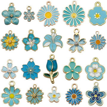 Colorful Sunflower and Cherry Blossom Metal Charms with 37 Listed Options
