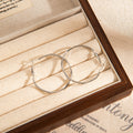 Silver Irregular Thin Oversized Open Hoop Earrings view 4