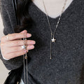 Silver Tone Star Pendant Necklace In Two Asymmetric Styles view 3
