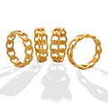 Gold Or Silver Curb Chain Link Band Ring Multiple Sizes view 5