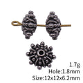 Antique Silver Metal Radiating Dot Oval Bead For Jewelry Making view 3
