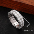 Round Clear Stone Eternity Band Rings In Two Row Counts view 4