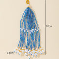 Seed Bead Tassel Pendant Charm With Pearl Accents Seven Colors view 2