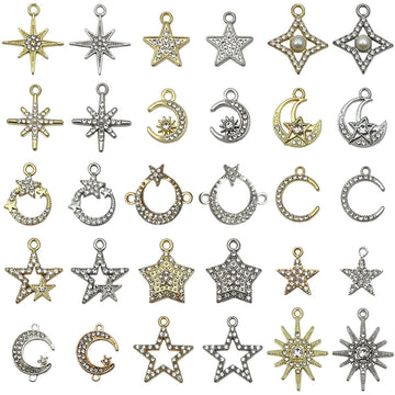 Metallic Moon and Star Metal Charms with 31 Listed Options