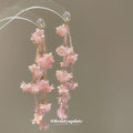 Pink Floral Drop and Stud Earrings in Sixteen Styles view 4