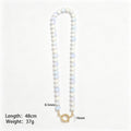 Multicolor Eight Point Five Millimeter Round Bead Carabiner Necklaces view 6
