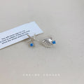 Silver Seashell Starfish Blue Stone Asymmetric Stud Earrings view 6