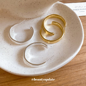 Smooth Chunky Hoop Earrings in Gold and Silver Tones