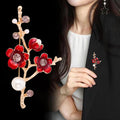 Red Flower Enamel Metal Brooch Pin for Jackets and Lapels view 3