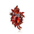 Rhinestone Teardrop Leaf Cluster Brooch Seven Colors Gold view 5