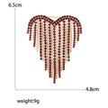 Crystal Heart Fringe Brooch in Six Jeweled Color Finishes view 7