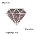 Rhinestone Diamond Shape Brooch Decorative Metal Pin For Jackets And Lapels view 6
