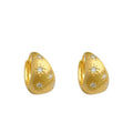 Brushed Gold And Silver Tone Teardrop Chunky Hoop Earrings view 5