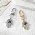 Rhinestone Hamsa Evil Eye Keychain Necklace Four Styles view 2