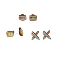 Colorful School Supplies Wood Stud Earrings in Nine Designs view 5
