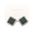 Gold Tone Pearl Bow Heart and Geometric Stud Earrings view 12