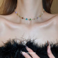 Teardrop Crystal Halo Choker Multicolor Clear Variants view 2