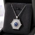 Gold and Silver Tone Geometric Hamsa Evil Eye Pendant Necklaces view 8