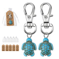 Turquoise Blue Sea Turtle Lobster Clasp Keychain Charm view 1