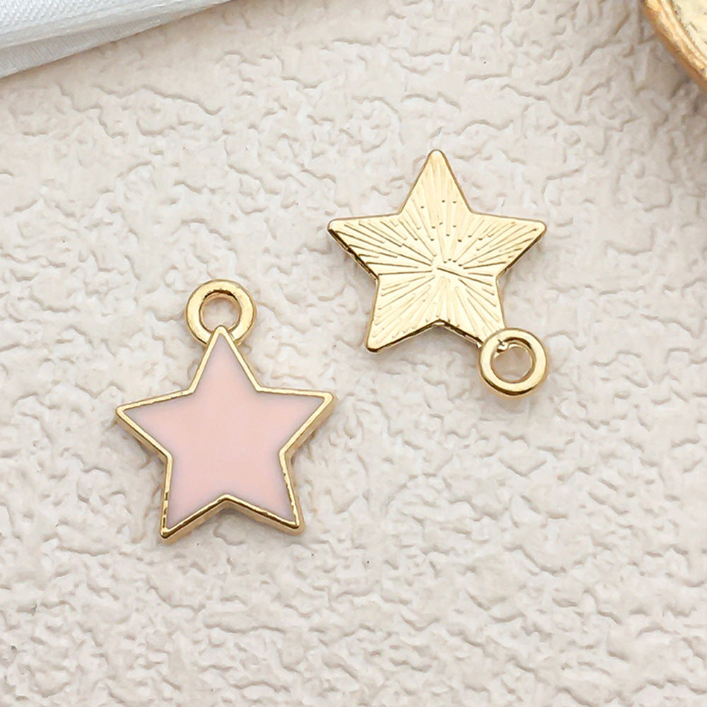 Enamel Zinc Alloy Clover Enamel Charm Pendants