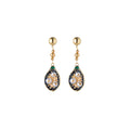 Painted Teardrop Pearl Look Cluster Long Stud Earrings view 5