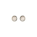 Gold Tone Framed Cat Eye Stud Earrings in Two Shapes view 5