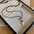 Corded Matte and Polished Fish Pendant Necklaces Statement Jewelry view 8