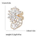 Faceted Crystal Floral Leaf Cluster Brooch in Seven Colorways view 7
