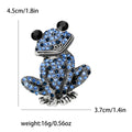 Crystal Sitting Frog Brooch Multicolor Green Blue Brown view 8