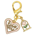 Gold I Love You Heart Rose Dome Enamel Lobster Charm view 5