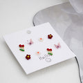 Tulip Butterfly and Flower Seven Pair Stud Earring Set view 3