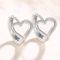 Open Heart Huggie Hoop Earrings Gold and Silver Pair view 1
