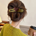 Brown Yarn Heart Duckbill Hair Clip Fuzzy Wrap Clip view 4