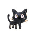 Black Silver Tone Cat Enamel Two Designs Metal Brooch Pin 2.6 cm view 1