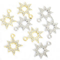 Eight Point Crystal Star Charms in Gold and Silver Tone Finishes view 5