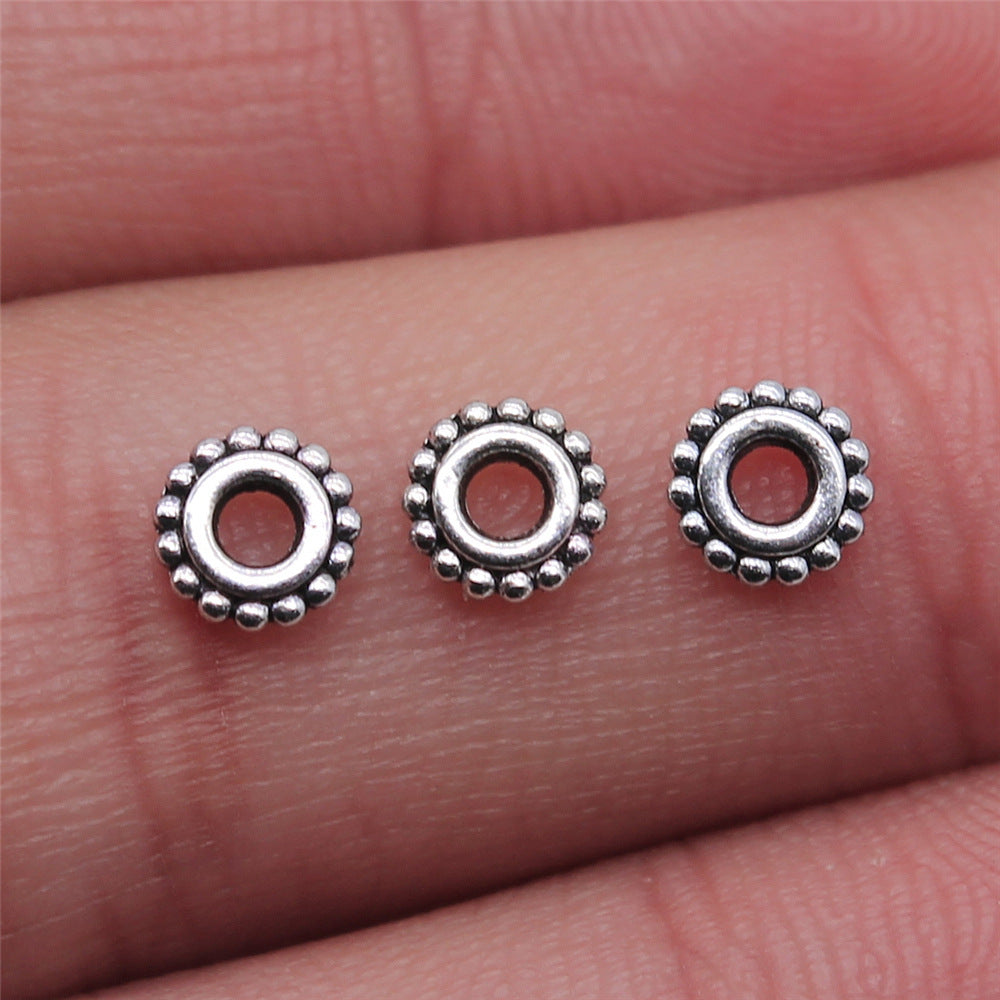 6x6mm 0.1g Multicolor Zinc Alloy Round Spacer Beads for Bracelet Necklace DIY Jewelry Making