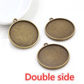 Double Sided Round Bezel Pendant Trays With One or Two Loops view 3