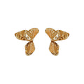 Hammered Abstract Petal Cluster Statement Earrings view 5