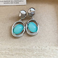Oval Acrylic Drop Silver Tone Stud Earrings In Two Colors view 7