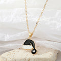 Gold Tone Colorful Santa Hat Evil Eye Pendant Necklaces view 6