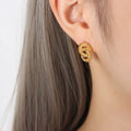 Interlocking Knot Stud Earrings with Rhinestone Accents view 4