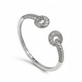 Twisted Pavé Crystal Open Bangle And Matching Knot Rings view 5
