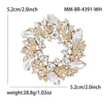 Crystal Floral Wreath Brooch in Nine Color Options view 11