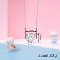 Silver Tone Open Circle Crystal Bow Pendant Necklace view 4